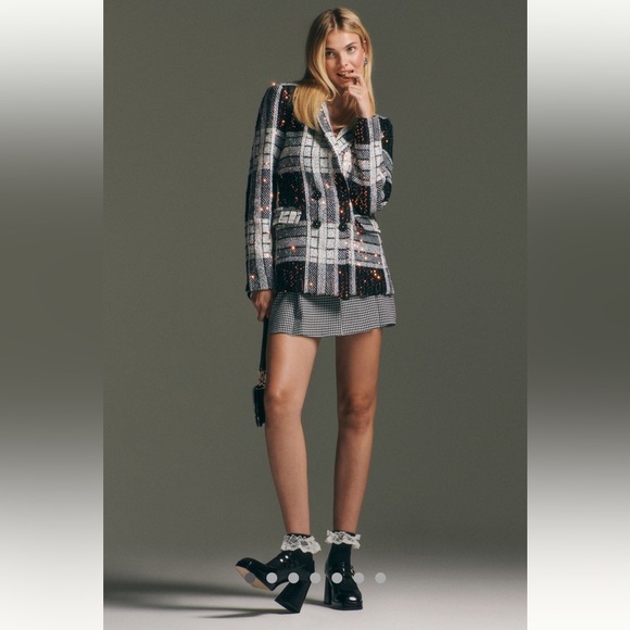 🌟SOLD ⭐️ Anthropologie NWT Eva Franco Sequin Blazer size M. - Picture 2 of 16